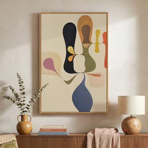 Framed Boho Abstract Mid Century Modern Wall Art by Cuspin