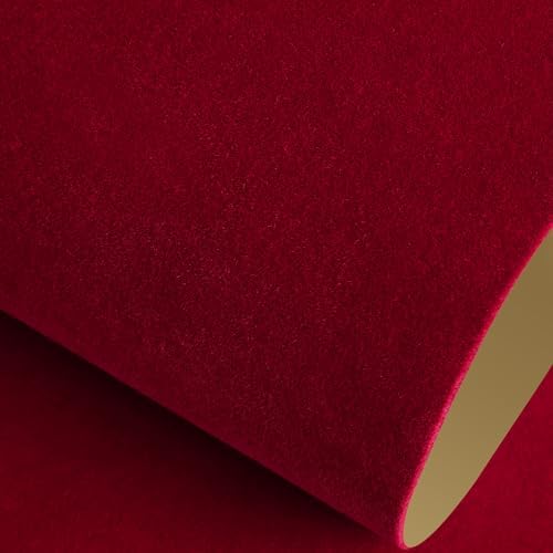 Livelynine 15.8x394 Red Velvet Peel and Stick Wallpaper Burgundy Velvet Contact by Livelynine