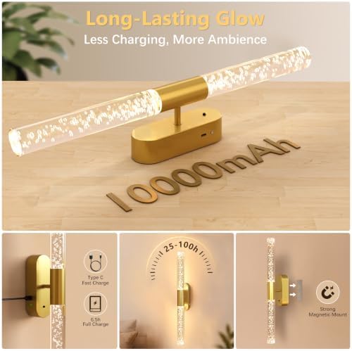 Crystal Battery Operated Wall Sconces Set of 2 - Image 2