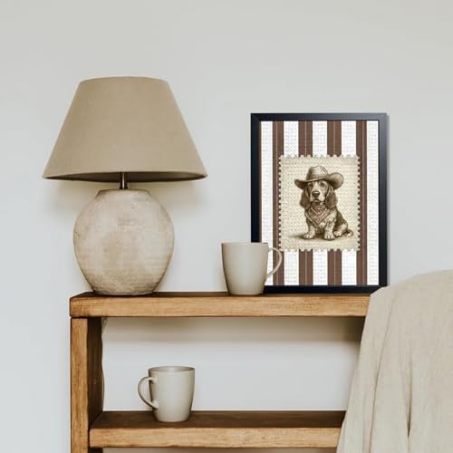 Vintage Cowboy Dog Wall Art, Western Basset Hound Canvas Print, Farm Rustic - Image 5