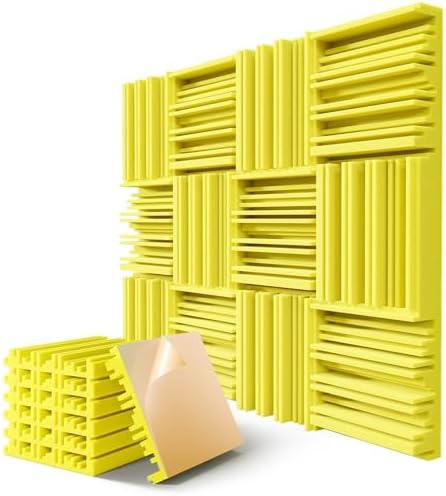 12 Pack Acoustic Foam Panels for Walls, Self-Adhesive Soundproofing Padding by LIGHTDESIRE