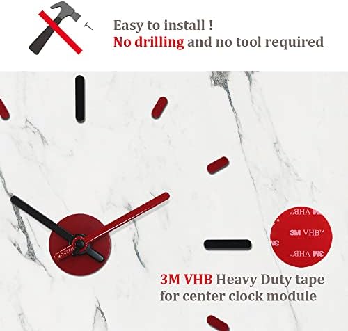 Presentime Large Frameless DIY Wall Clock - Image 2