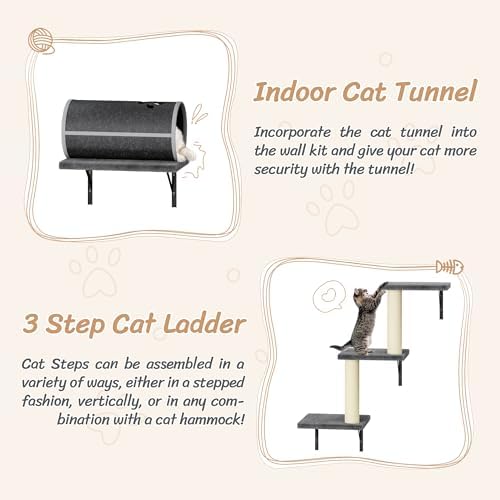 12-in-1 Cat Wall Shelves, Modern Wall-Mounted Cat Furniture - Image 5