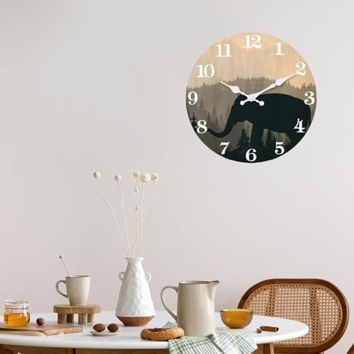 XFM Vintage Elephant Wall Clock 10 inch Silent - Image 6