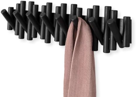 Umbra Picket Coat Rack, Wall Mount 8 Flip-Down Coat Hooks by Umbra