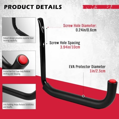 SEDY 6 Pack Heavy Duty Garage Hooks, Ladder Hooks - Image 3