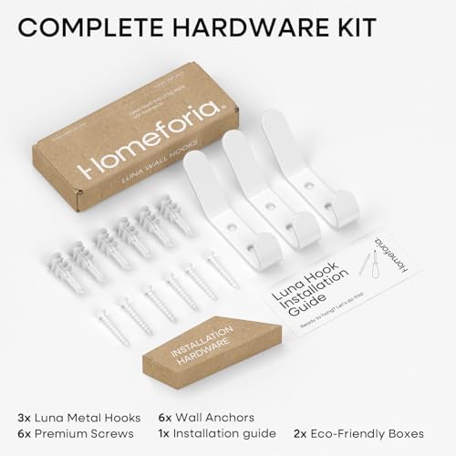 Homeforia White Wall Coat Hooks, High-End Metal, Heavy Duty - Image 6