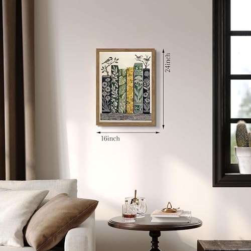 Framed Vintage Botanical Books Canvas Wall Art, Floral Books - Image 4