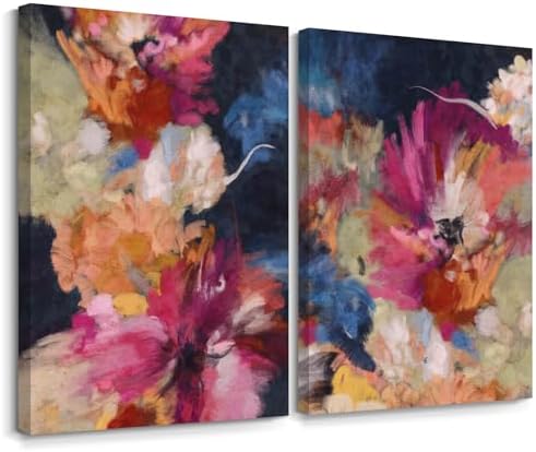 Colorful Abstract Wall Art Decor Modern Flower Canvas Wall Art Abstract Flower by Youillne