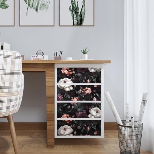 Laatse Gothic Dark Purple Rose Floral Wallpaper Peel and Stick 17.5"x197" - Image 2