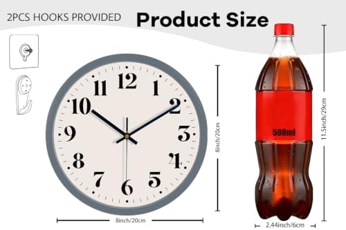 8" Silent Wall Clock - Image 3
