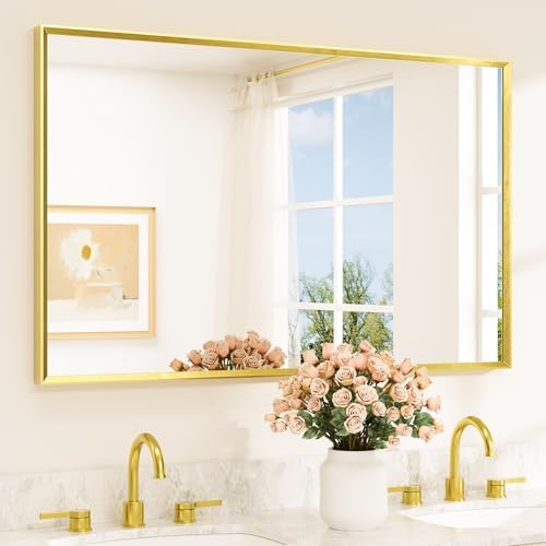 TETOTE Brushed Gold Frame Mirror by TETOTE