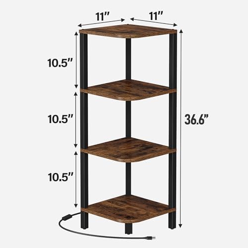 TUTOTAK Corner Shelf, 4-Tier Corner Bookshelf - Image 2