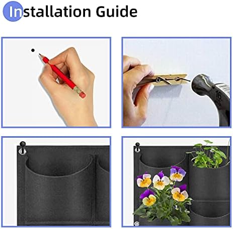 9 Pockets Hanging Planter Bags, Hanging Vertical Wall Mounted Plant Planting - Image 7