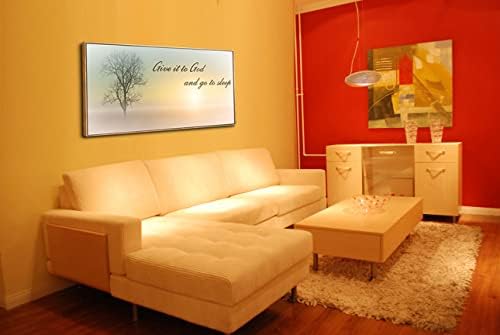 Lasdel Natural Extra Framed Canvas Wall Art of Misty Sunset & Tree Plant Picture - Image 7