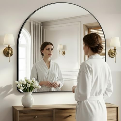 Arched Bathroom Mirror, Wall Mounted Mirror, Living Room, Hanging or Leaning - Image 4