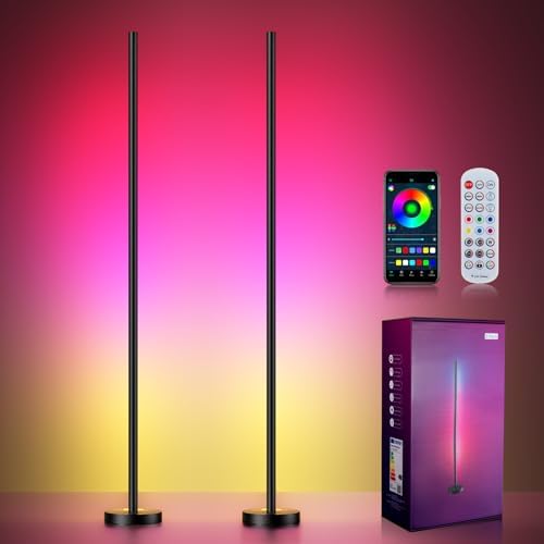 OIYN Smart RGBICW LED Corner Floor Lamp 2 Pack by ShineYourWolrd