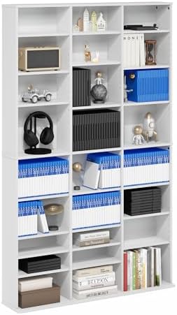 Furinno Jaya DVD Shelf, Wide 24-Shelf CD Rack, Media Shelf by Furinno-FitsYourSpaceFitsYourBudget