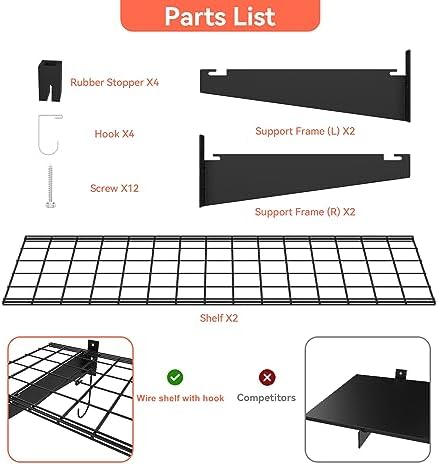 TORACK 2-Pack Garage Wall Shelves - Image 7