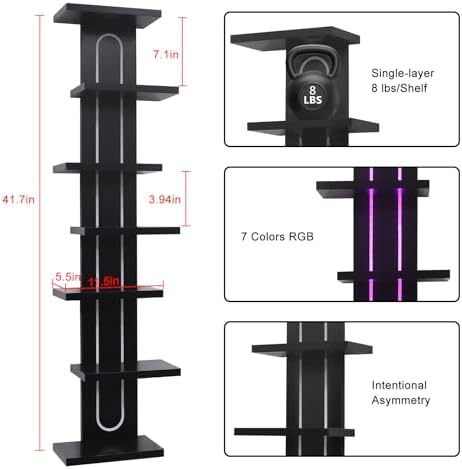 Homaterial 7-Tier Floating Wall Shelves - Image 3