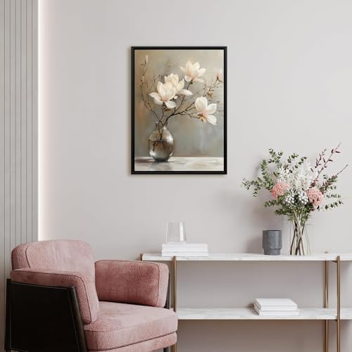 daktenn Floral Canvas Wall Art Bathroom Wall Art Pictures Wall Decor Home Decor - Image 2
