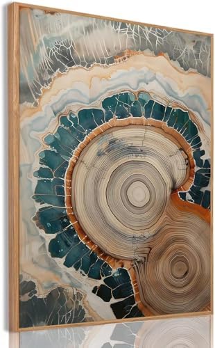 Tree Ring Wall Art Framed, Modern Nature Decor by IBHJSARTWallArt