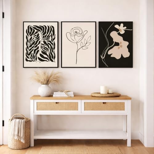 Abstract Botanical Framed Wall Art, 3 Piece Boho Line Art Set - Image 6