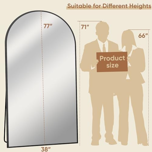 77"x38" Arched Full Length Mirror, Large Floor Mirror - Image 4