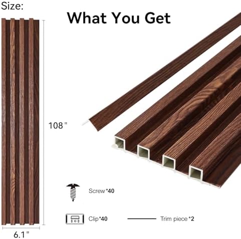 Slat Wall Panel 8-Pack, 108’’x6.1’’ - Image 2