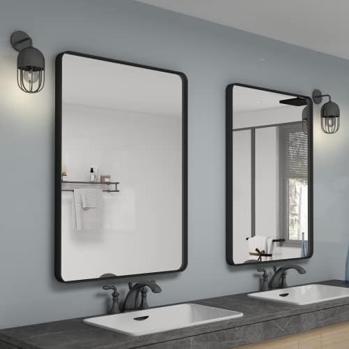 24x36 Inch Black Framed Bathroom Mirror - Image 5