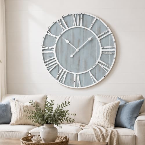 Quelay 30 Inch Large Coastal Wall Clock by Quelay