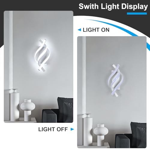 DELIPOP Wall Sconces, Modern Wall Sconce, 6500K Cool White Indoor Wall Light - Image 4