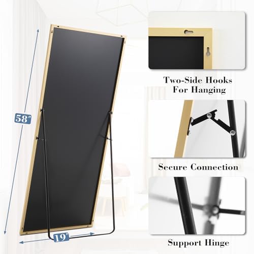 NEWBULIG 58"x19" Full Length Mirror, Full Body Floor Mirror - Image 4
