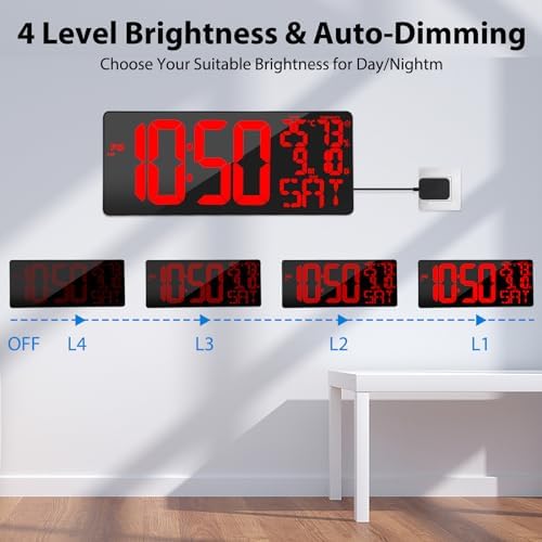 [2024 New 18" Digital Wall Clock Large Display/Bluetooth Sync Time, Large Wall - Image 4