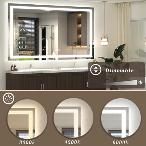 72x48 LED Lighted Bathroom Mirror - Image 3