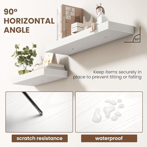 Acovy 30 Inch Floating Shelves for Wall 2 Pack, Wall Mounted Floating Shelf - Image 3