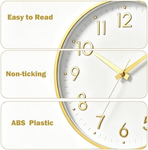 Mosewa 10 Inch Wall Clock Battery Operated Silent Non Ticking Analog - Image 7
