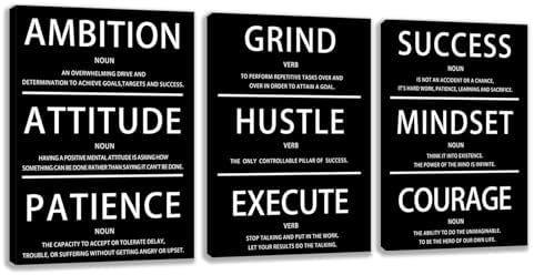3 Panel Print Canvas Wall Art Motivational Office Wall Decor Painting by Yetaryy