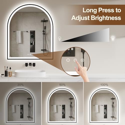 30"x36" Arched LED Lighted Bathroom Mirror - Image 4