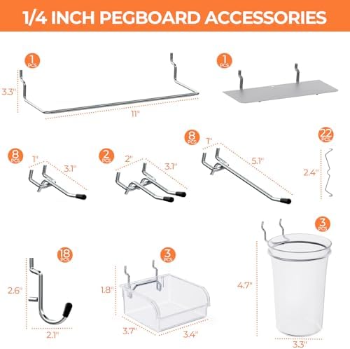 INCLY 70PCS Metal Peg Board Kit - Image 3
