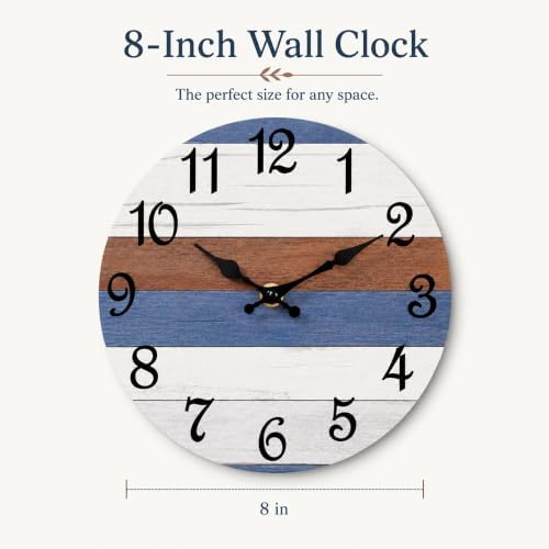 CHYLIN Wall Clock Silent Non-Ticking Battery Operated Pink Gray Striped - Image 2