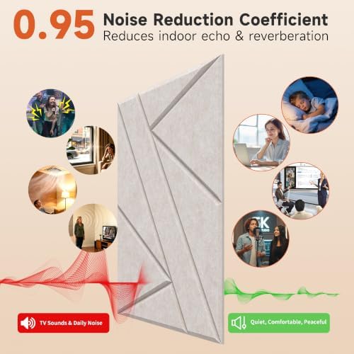 Self Adhesive Acoustic Panels, 11.8”x11.8”, 24 Pack, Light Camel - Image 5