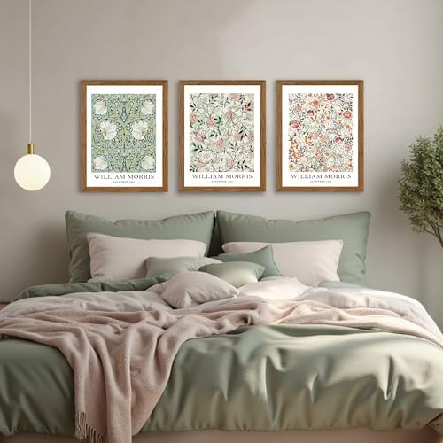 William Morris Classic Wall Art Green Pink And White Floral Picture 12x16in - Image 4