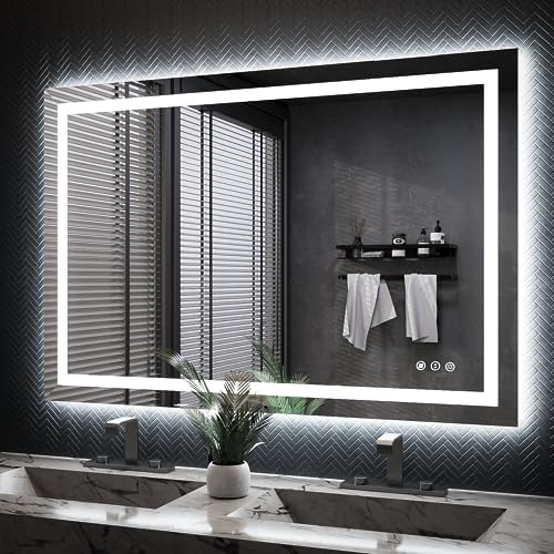 ISKM 48x32 LED Mirror for Bathroom, Front and Back Lit by ISKM-IStillKeepMovin