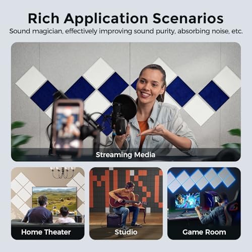 12 Pack Self-Adhesive Acoustic Panels, 2nd Generation Sound Absorbing Panel - Image 6