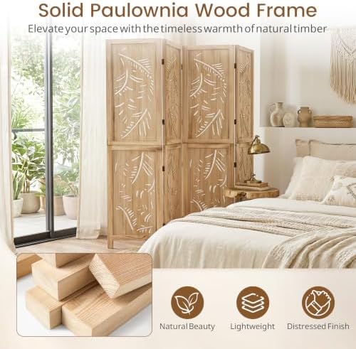 GIANTEX 4 Panel Boho Room Divider - Image 6