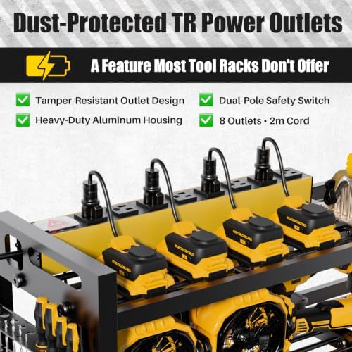 Large 49''Wide Power Tool Organizer Wall Mount, Charging Station - Image 2