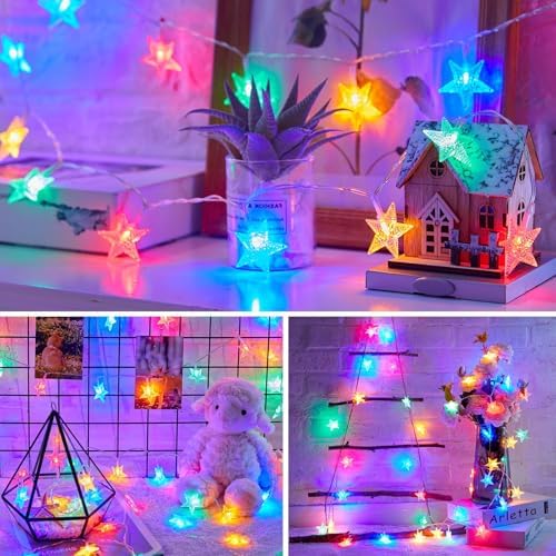Minetom Star String Lights Battery Operated - 17 ft 50 LED Star Fairy String - Image 5