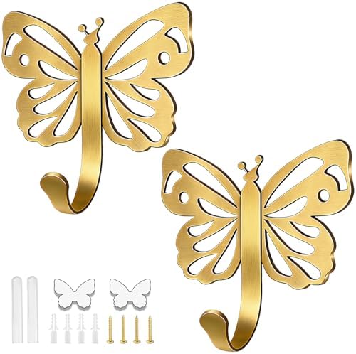 Butterfly Heavy Duty Robe & Towel Hooks by Unknown