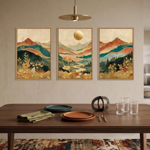 Boho Mountain Colorful Framed Canvas Wall Art -16"x24"x3 - Image 3